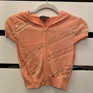Bebe crop top with sequence detail